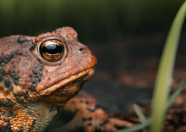 Close-up of a toad's eye
