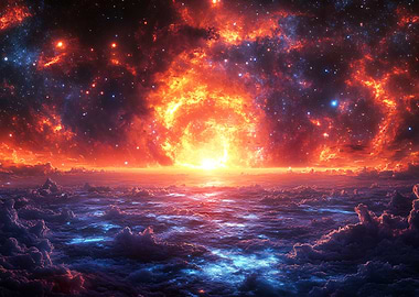 Cosmic Explosion Over Clouds