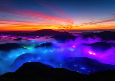 Volcanic Landscape at Sunrise
