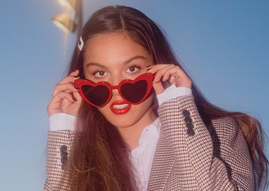 Olivia Rodrigo with Heart Sunglasses
