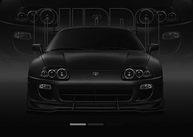 Matte Black Toyota Supra poster