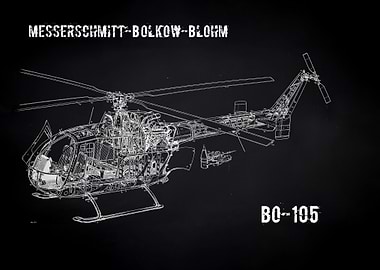 Messerschmitt-Bolkow-Blohm BO-105 Blueprint