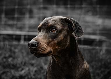 Close-up of a Doberman Pinscher Dog