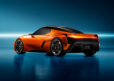 Orange Toyota FT-Se Concept Car Rear View