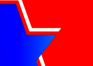 Abstract Red and Blue Star Design