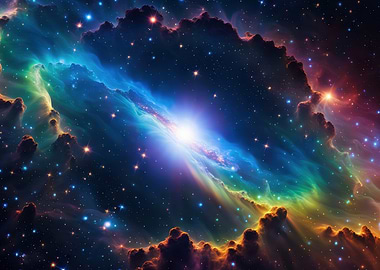 Vibrant Cosmic Nebula with Stars