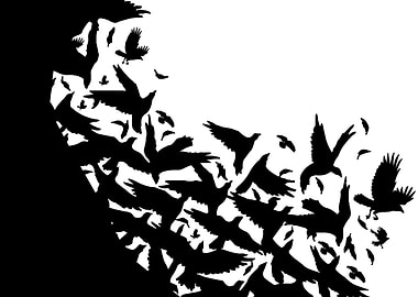 Flock of Birds Silhouette