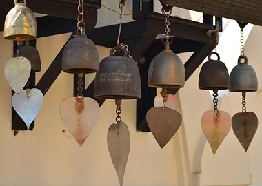 Hanging Bells with Leaf Charms