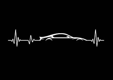 Car Heartbeat Pulse Wall Art JDM Sports Car EKG Poster Garage Decor Car Enthusiast Gift Minimalist Car Print