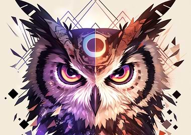 Geometric Owl Portrait