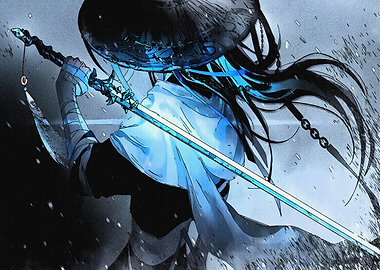 Anime Samurai with Glowing Sword