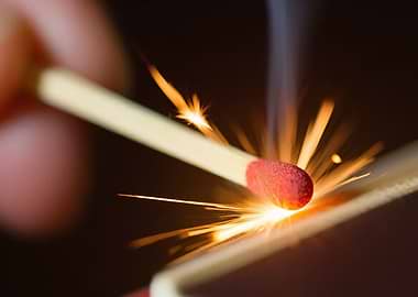Match striking sparks