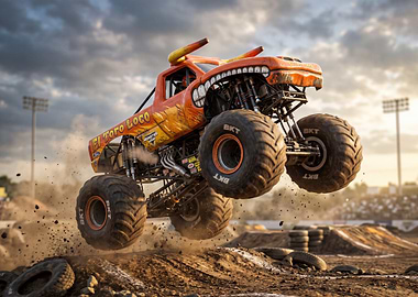 El Toro Loco Monster Truck Jumping