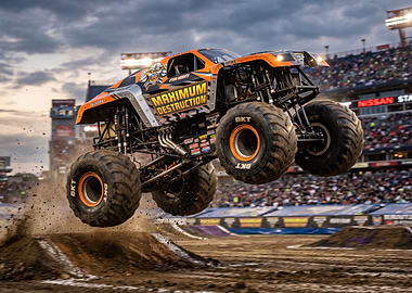 Monster Truck Maximum Destruction in Mid-Air