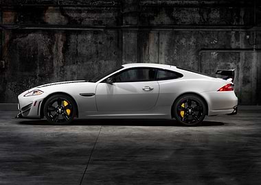 White Jaguar Coupe with Spoiler