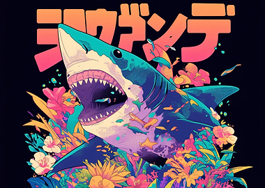 Shark and Flowers