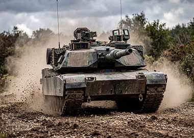 Tank Driving on Dirt Road