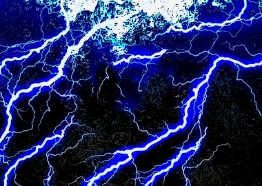 Electric Blue Lightning Strikes