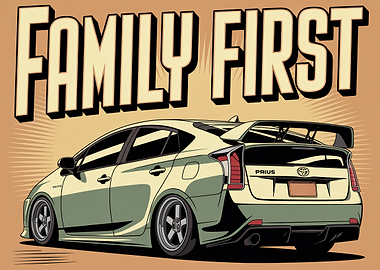 Family First Funny Car Art
