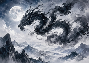 Dragon over Misty Mountains