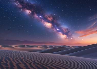 Desert Dunes Under the Milky Way