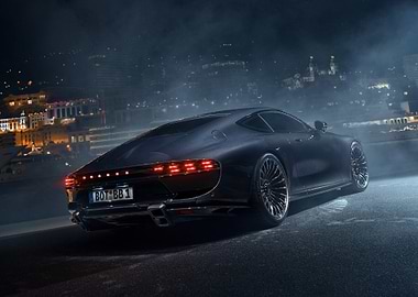 Dark Sports Car at Night