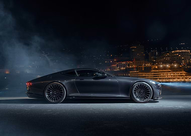 Sleek Dark Car at Night