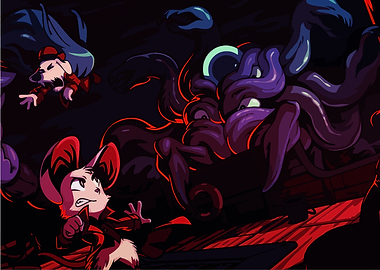 Mina The Hollower Mice vs. Tentacled Monster