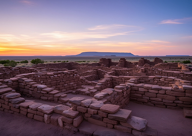 Ancient Ruins at Sunset