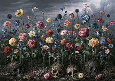 Skulls and Flowers