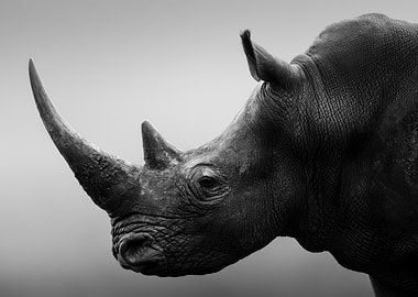 Black and White Rhinoceros Portrait Photo