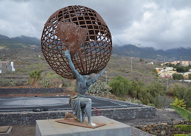Atlas statue holding a globe
