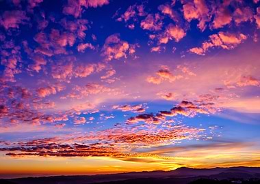 Dramatic Sunset Over Mountains