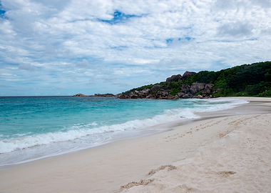 Tropical Beach with Granite Boulders