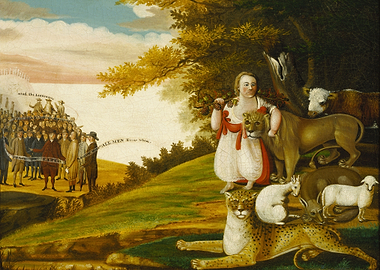 A Peaceable Kingdom with Quakers Bearing Banners