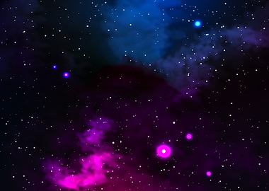 Cosmic Nebula with Stars