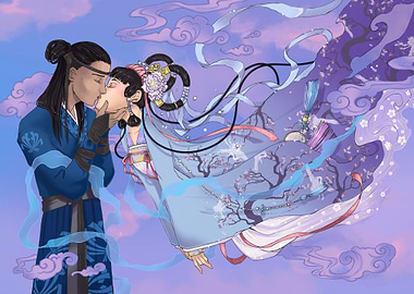 Ancient chinese fairytale kiss