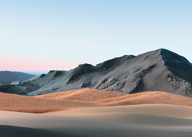 Desert Dunes and Mountains at Dawn