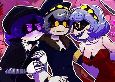 Murder Drones characters in a love triangle