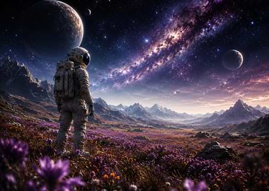 Astronaut on alien planet