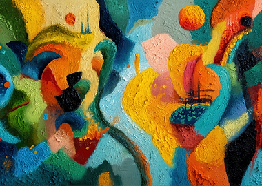 Vibrant Abstract Oil Painting