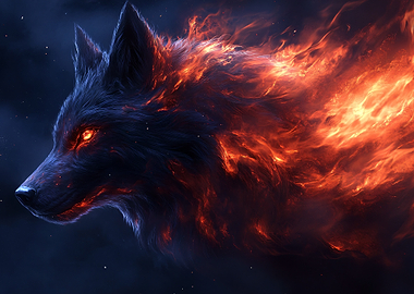 Fiery Wolf Spirit