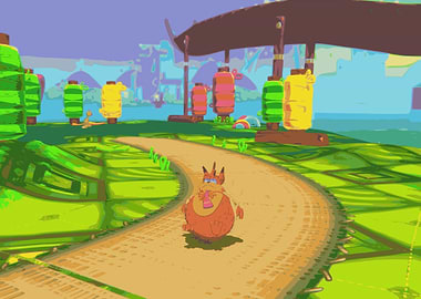 Bubsy 4d Furry creature walking on a path