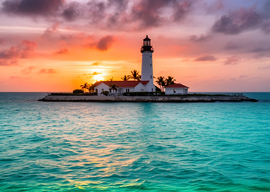 Lighthouse at Sunset