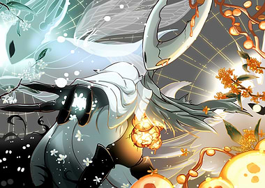 Hollow Knight Characters with Floral Elements