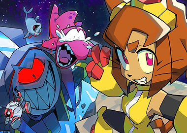 Anime characters in space battle