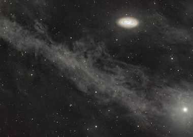 Nebula and Galaxy in Deep Space