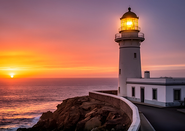 Lighthouse at Sunset