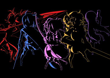 Anime Magical Girls Silhouette Art