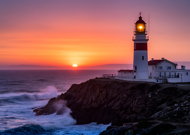 Lighthouse at Sunset